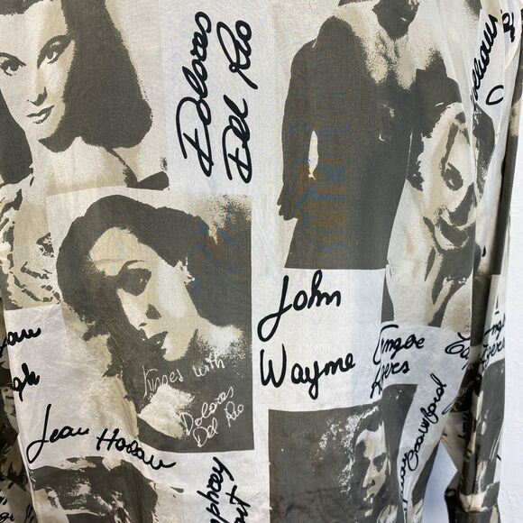 Vintage Cedars Sport Silk Men Shirt Medium Hollywood Stars Retro Novelty Disco - Picture 8 of 13